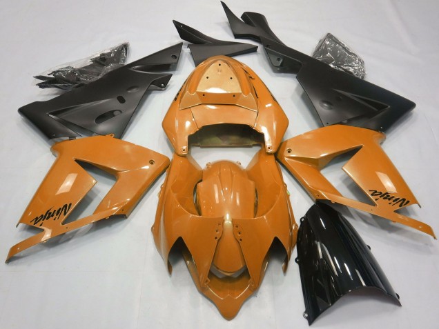 Orange Perle Noir Carénage Moto Kawasaki ZX10R 2004-2005