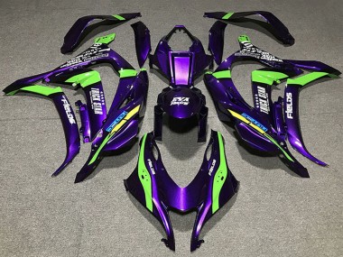 Violet Vert Blanc Trick Star EVA Courses Carénage Moto Kawasaki ZX10R 2016-2020 Pas Chère