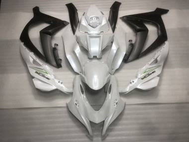 Blanc Perle Noir Vert Carénage Moto Kawasaki ZX10R 2016-2020 Pas Chère