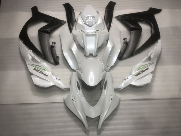 Blanc Perle Noir Vert Carénage Moto Kawasaki ZX10R 2016-2020