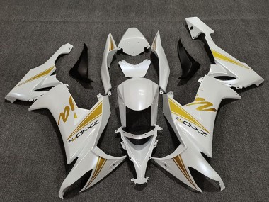 Blanc Perle Or Carénage Moto Kawasaki ZX10R 2008-2010 Pas Chère