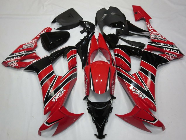 Rouge Noir Carénage Moto Kawasaki ZX10R 2008-2010