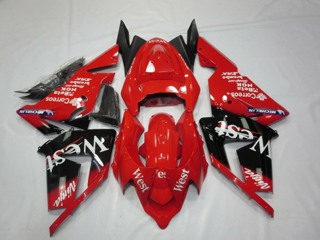 Rouge West Carénage Moto Kawasaki ZX10R 2004-2005