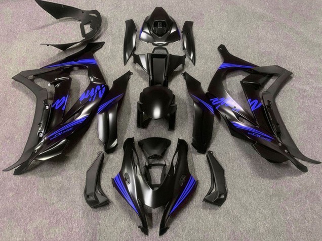 Noir Mat Bleu Ninja Carénage Moto Kawasaki ZX10R 2016-2020