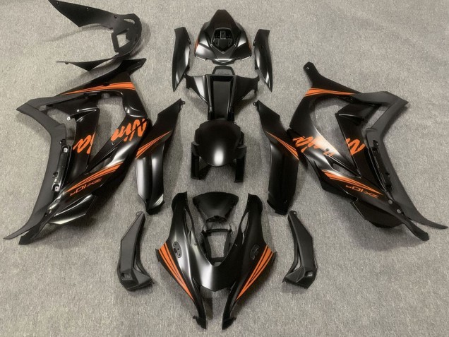 Noir Mat Orange Ninja Carénage Moto Kawasaki ZX10R 2016-2020