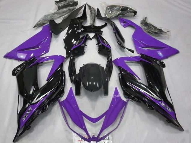 Violet Noir Brillant Carénage Moto Kawasaki ZX6R 2013-2018