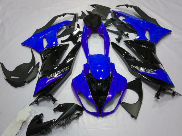 Bleu Noir Brillant Carénage Moto Kawasaki ZX6R 2009-2012