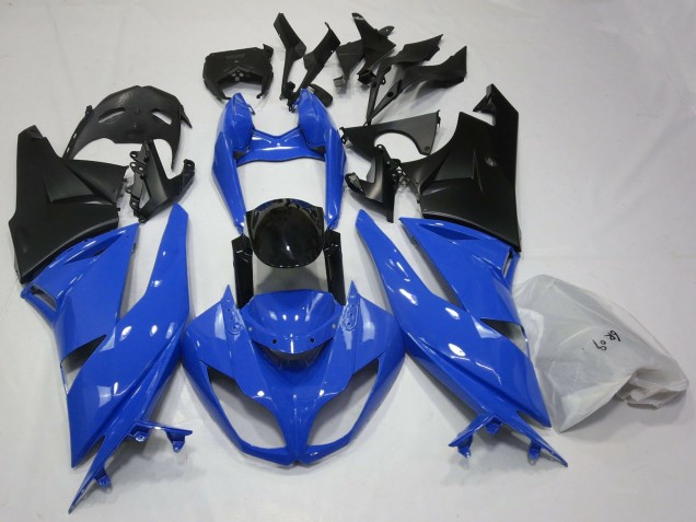 Bleu Noir Brillant Noir Mat Carénage Moto Kawasaki ZX6R 2009-2012