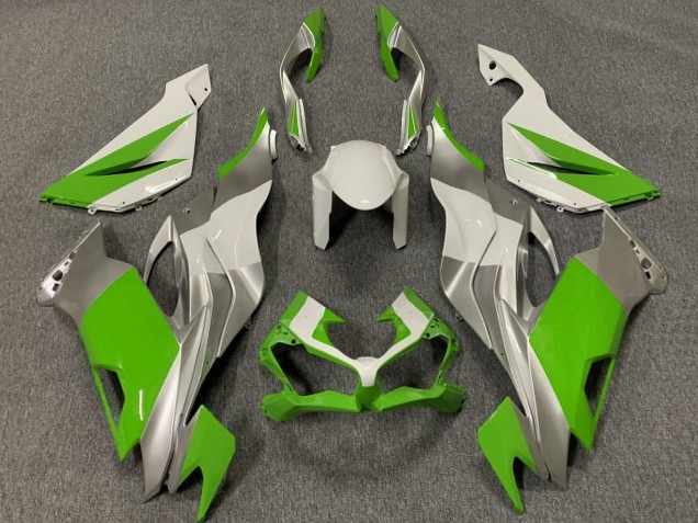 Blanc Argent Vert Carénage Moto Kawasaki ZX6R 2019-2022