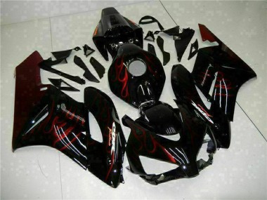 Noir Brillant Rouge Flamme Carénage Moto Honda CBR1000RR 2004-2005 Pas Chère