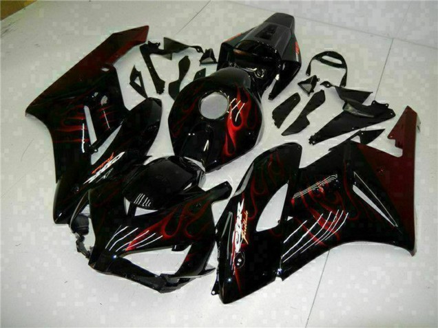Noir Brillant Rouge Flamme Carénage Moto Honda CBR1000RR 2004-2005