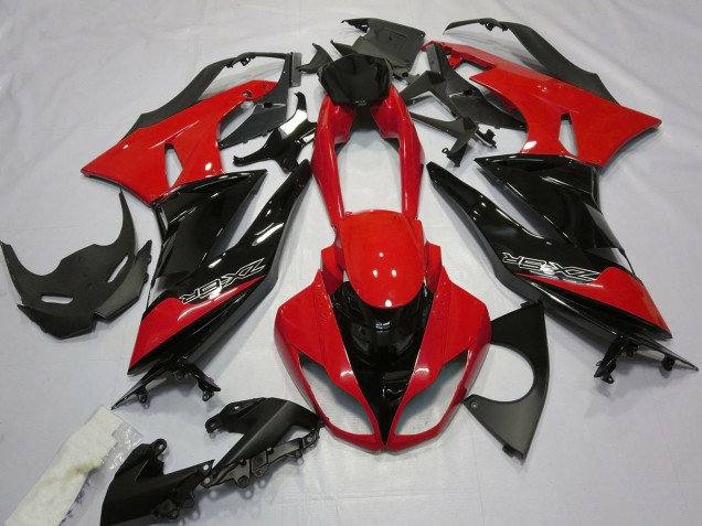 Rouge Noir Brillant Carénage Moto Kawasaki ZX6R 2009-2012
