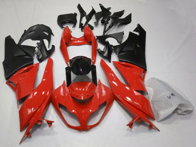 Rouge Noir Brillant Noir Mat Carénage Moto Kawasaki ZX6R 2009-2012