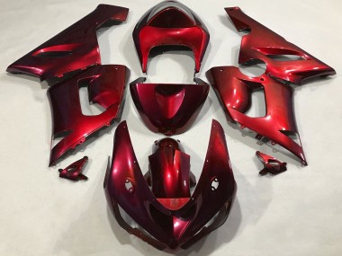 Rouge Métallisé Carénage Moto Kawasaki ZX6R 2005-2006 Pas Chère