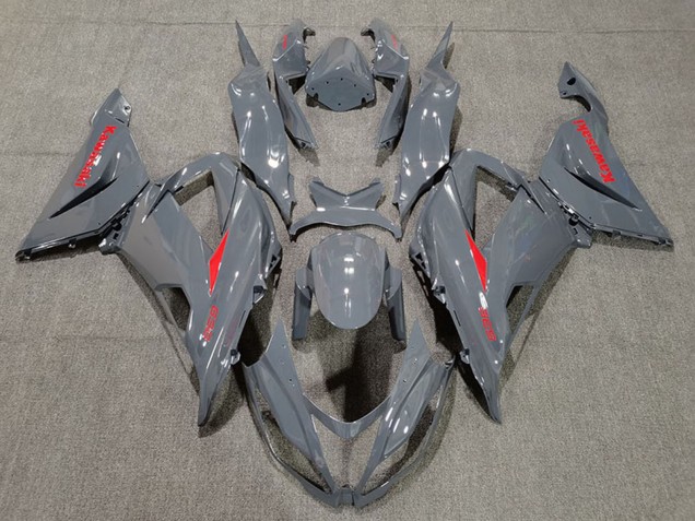 Nardo Gris Rouge Carénage Moto Kawasaki ZX6R 2013-2018