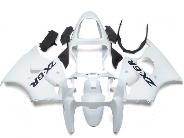 Blanc Brillant Carénage Moto Kawasaki ZX6R 2000-2002