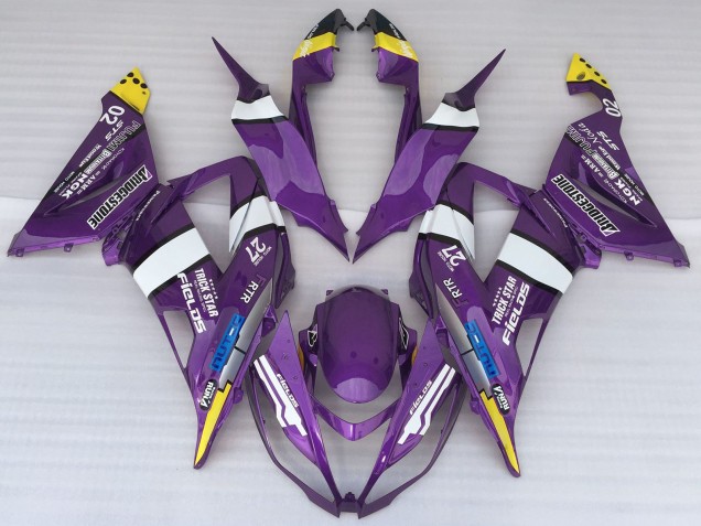 Violet Jaune Blanc Bleu Carénage Moto Kawasaki ZX6R 2013-2018