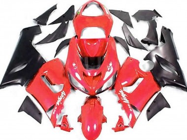Rouge Noir Mat Carénage Moto Kawasaki ZX6R 2005-2006 Pas Chère