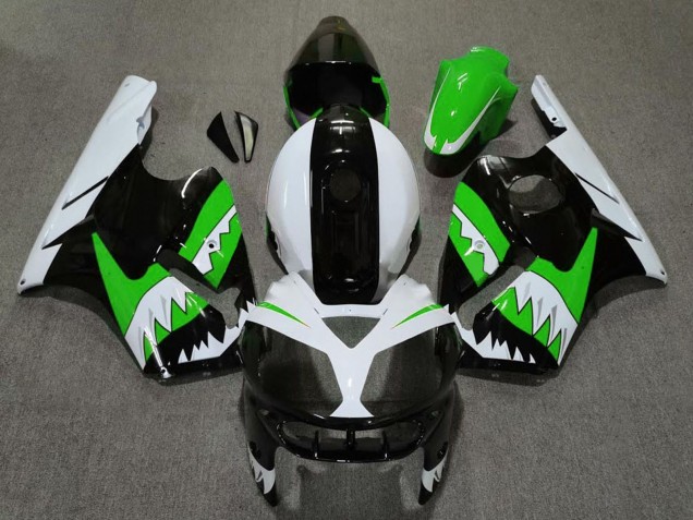 Vert Noir Blanc Requin Carénage Moto Kawasaki ZX12R 2002-2006