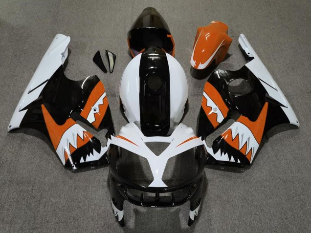 Orange Noir Blanc Requin Carénage Moto Kawasaki ZX12R 2002-2006
