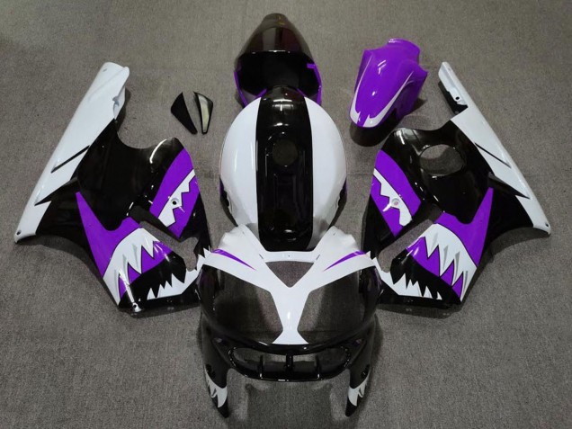 Violet Noir Blanc Requin Carénage Moto Kawasaki ZX12R 2002-2006