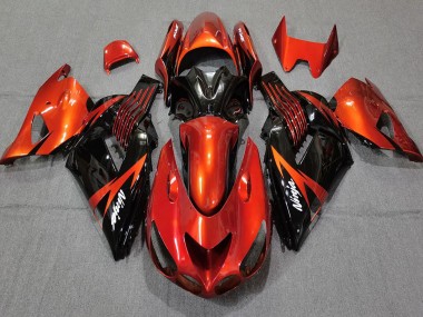 Rouge Noir Brillant Carénage Moto Kawasaki ZX14R 2006-2011 Pas Chère