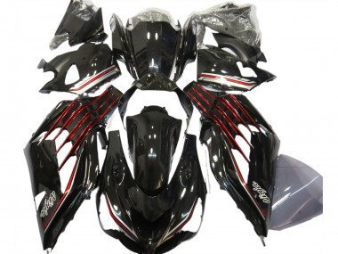 Noir Brillant Rouge Carénage Moto Kawasaki ZX14R 2012-2024 Pas Chère