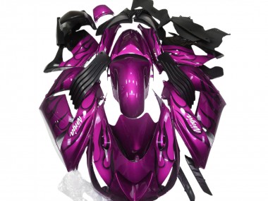 Violet Noir Flamme Blanc Ninja Carénages Moto Kawasaki ZX14R 2006-2011 Pas Chère
