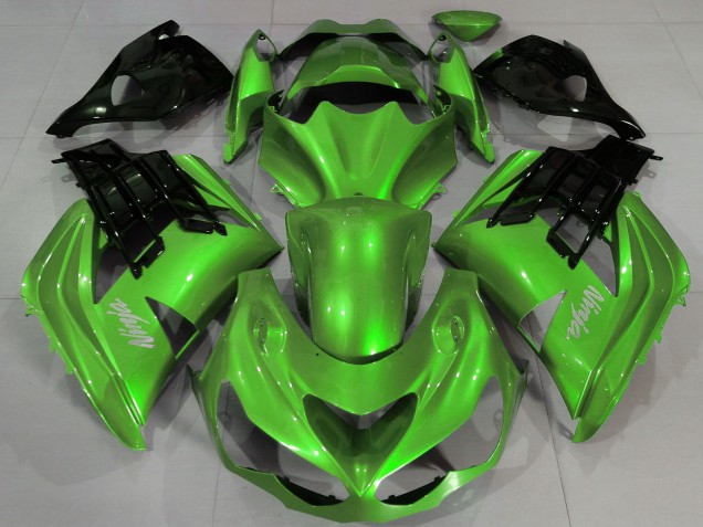 Vert Liquide Noir Carénage Moto Kawasaki ZX14R ZZR1400 2012-2024