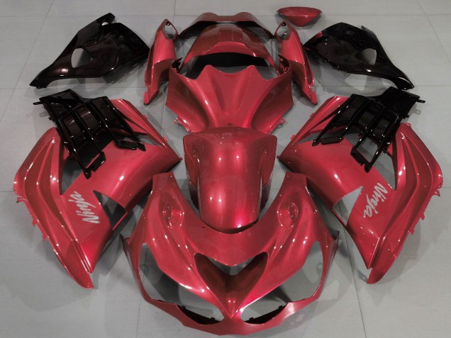 Rouge Noir Carénage Moto Kawasaki ZX14R ZZR1400 2012-2024