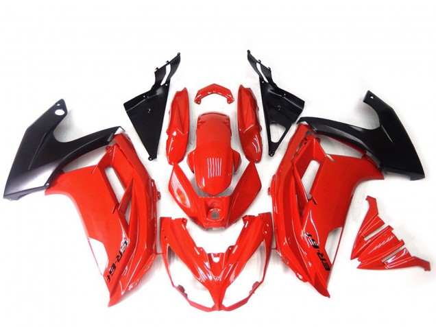 Rouge Noir Brillant Carénage Moto Kawasaki ER6F 2012-2014