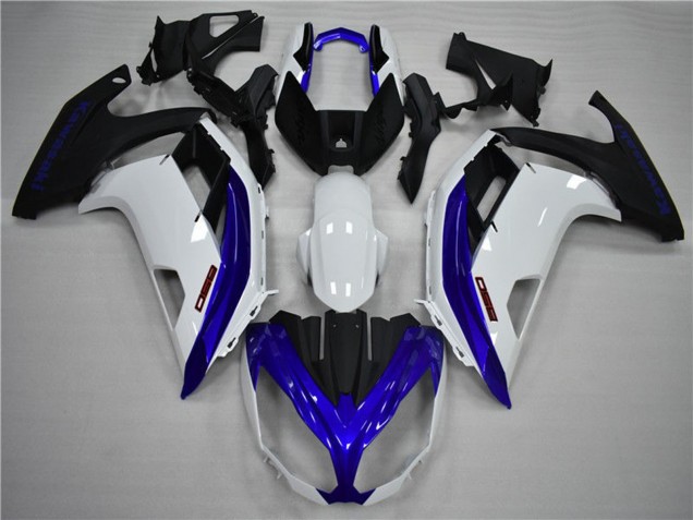 Blanc Bleu Noir Mat Carénage Moto Kawasaki Ninja 650R 2009-2011