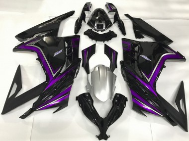 Noir Brillant Violet Carénage Moto Kawasaki Ninja 300 2013-2024 Pas Chère