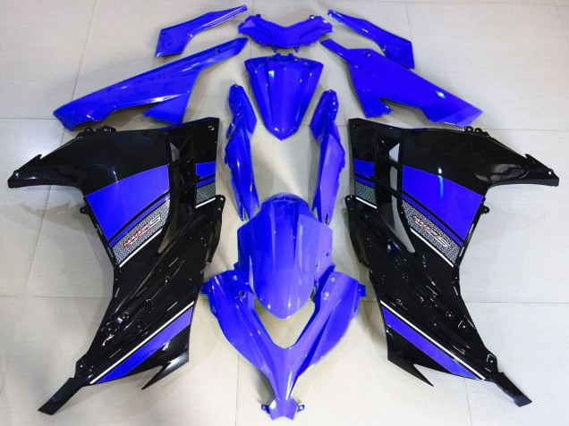 Bleu Noir Carénage Moto Kawasaki Ninja 300 2013-2024