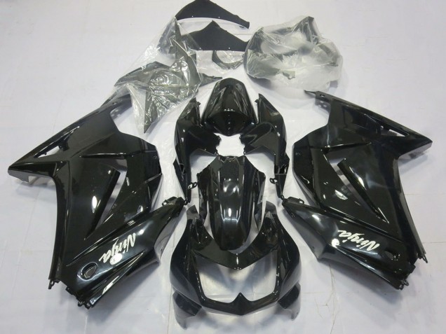 Noir Brillant Blanc Ninja Carénage Moto Kawasaki Ninja 250 2008-2012