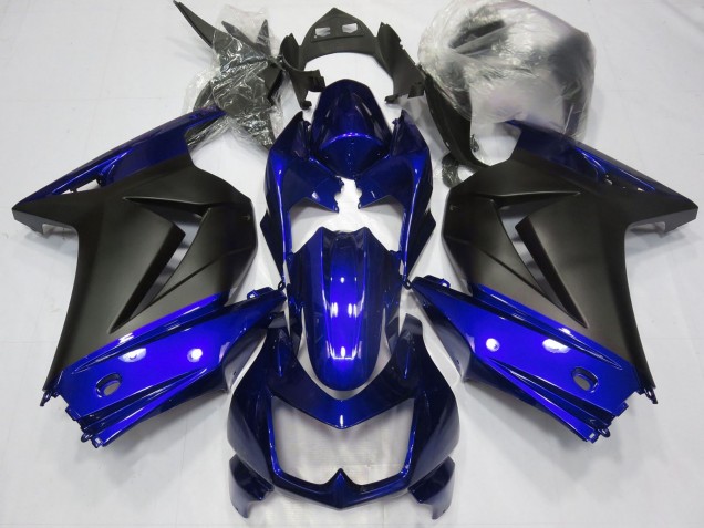 Bleu Noir Mat Carénage Moto Kawasaki Ninja 250 2008-2012