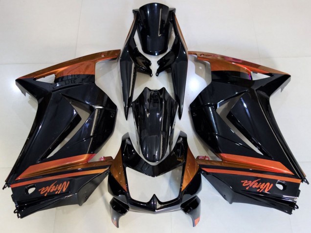 Noir Brillant Orange Carénage Moto Kawasaki Ninja 250 2008-2012