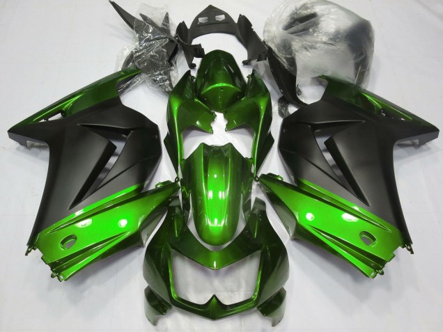 Vert Noir Mat Carénage Moto Kawasaki Ninja 250 2008-2012