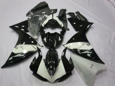 Noir Brillant Blanc Argent Carénage Moto Yamaha R1 2012-2014 Pas Chère
