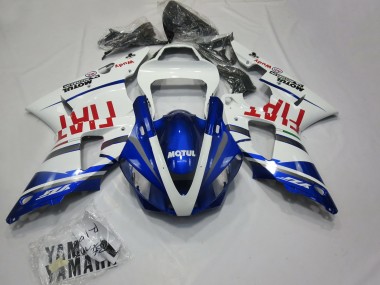 Blanc Bleu Rouge Fiat Motul Carénage Moto Yamaha R1 2000-2001 Pas Chère