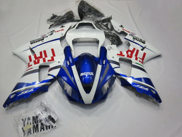 Blanc Bleu Rouge Fiat Motul Carénage Moto Yamaha R1 2000-2001