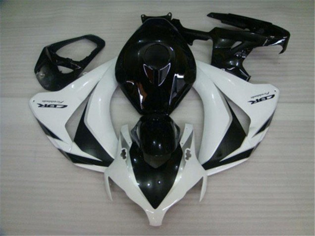 Blanc Noir Brillant Kits Carénage Moto Honda CBR1000RR 2008-2011