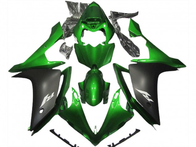 Vert Noir Mat Carénages Moto Yamaha R1 2007-2008