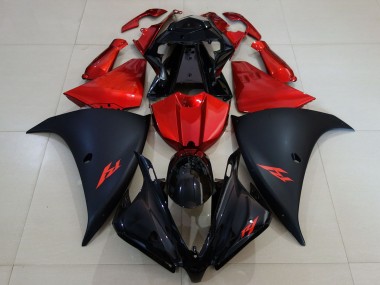 Noir Brillant Noir Mat Rouge Carénages Moto Yamaha R1 2012-2014 Pas Chère