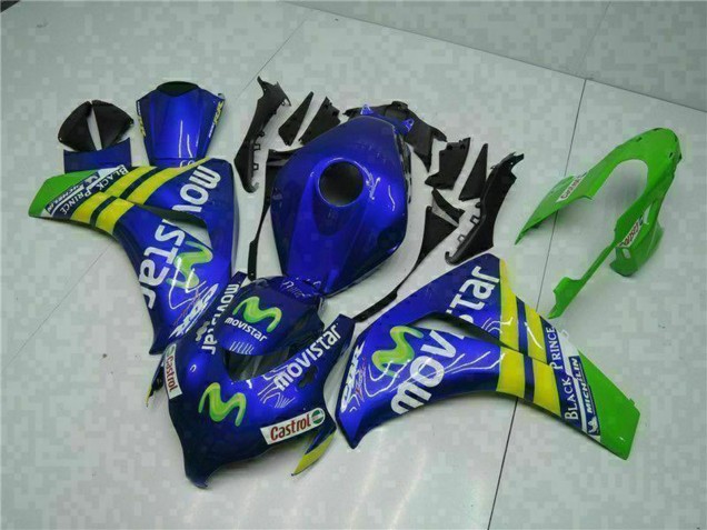 Bleu Jaune Vert MoviStar Castrol Carénage Moto Honda CBR1000RR 2008-2011