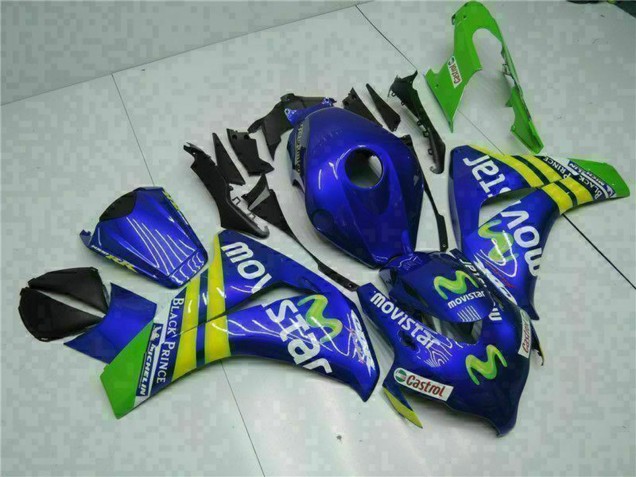 Bleu Jaune Vert MoviStar Castrol Carénage Moto Honda CBR1000RR 2008-2011