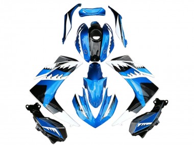 Bleu Blanc Noir Requin Carénages Moto Yamaha R3 2015-2018 Pas Chère