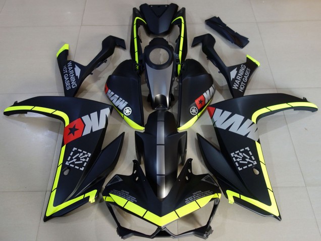 Jaune Gris Noir Mat Étoile Carénage Moto Yamaha R3 2015-2018