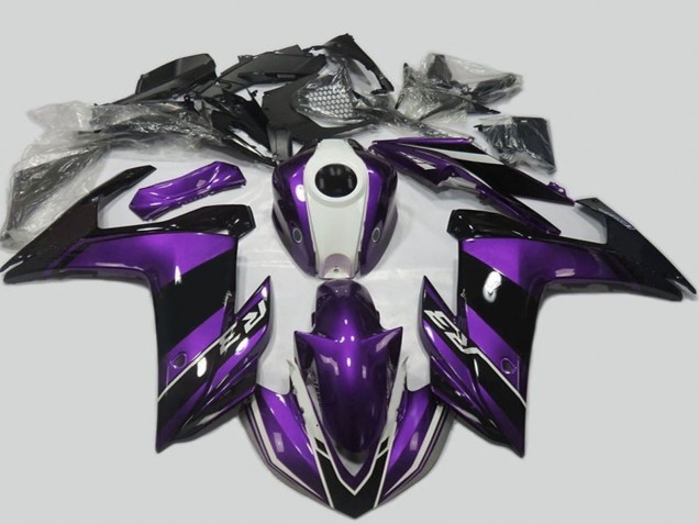 Violet Blanc Noir Brillant Carénages Moto Yamaha R3 2015-2018