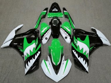 Blanc Vert Noir Requin Carénage Moto Yamaha R3 2015-2018 Pas Chère